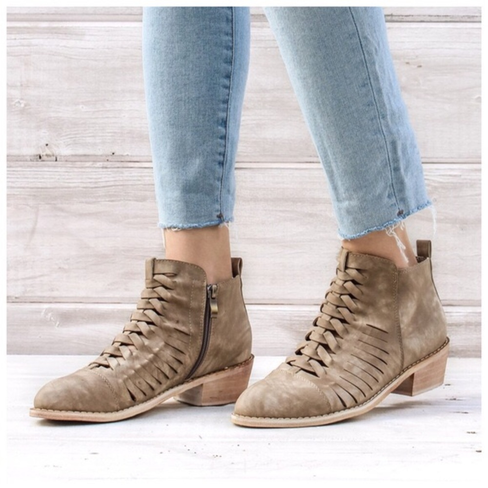 FINAL FEW | Khaki distressed braided booti…